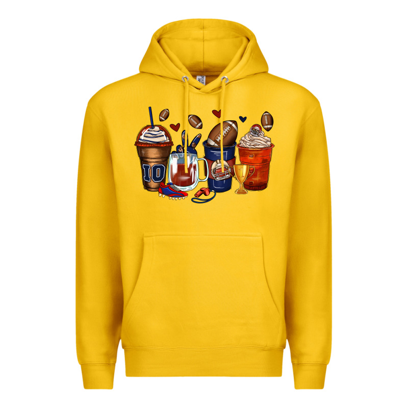American Football Coffee Cups Premium Hoodie by Zillion Design Studio | Teevron