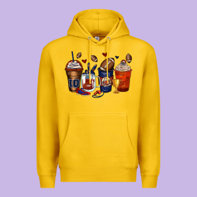 American Football Coffee Cups Premium Hoodie Designed By Zillion Design Studio
