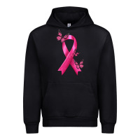 Black Breast Cancer Ribbon with Butterfly Urban Hoodie - texasbilliewilder