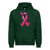 Forest Green Breast Cancer Ribbon with Butterfly Urban Hoodie - texasbilliewilder