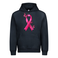 Navy Breast Cancer Ribbon with Butterfly Urban Hoodie - texasbilliewilder