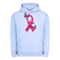 Pigment Grape Ice Breast Cancer Ribbon with Butterfly Urban Hoodie - texasbilliewilder