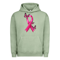 Pigment Oil Green Breast Cancer Ribbon with Butterfly Urban Hoodie - texasbilliewilder