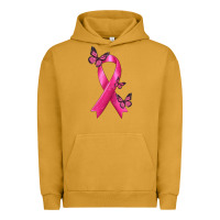 Pigment Peanut Butter Breast Cancer Ribbon with Butterfly Urban Hoodie - texasbilliewilder