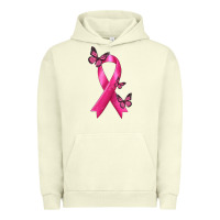Pigment Pistachio Breast Cancer Ribbon with Butterfly Urban Hoodie - texasbilliewilder