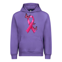 Tulip Breast Cancer Ribbon with Butterfly Urban Hoodie - texasbilliewilder