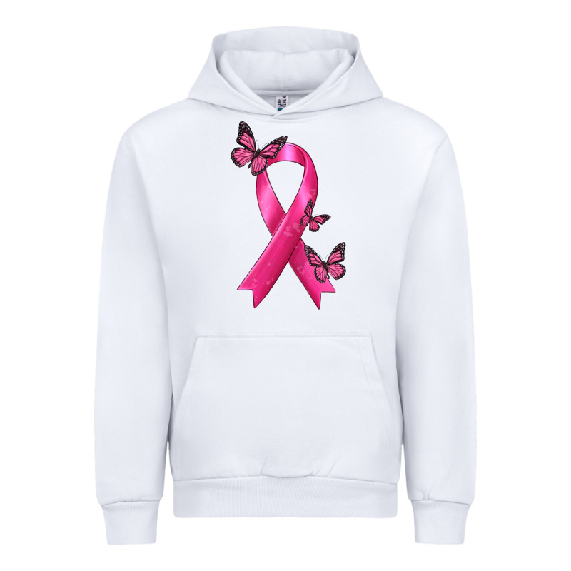Breast Cancer Ribbon With Butterfly Urban Hoodie by texasbilliewilder | Teevron
