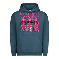 Pigment Midnight Navy Breast Cancer Warrior Afro Gnomes Urban Hoodie - texasbilliewilder