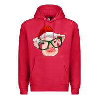 Cardinal christmas pig with santa claus hat Premium Hoodie - RanaPortraitStore