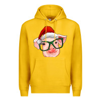Lemon christmas pig with santa claus hat Premium Hoodie - RanaPortraitStore