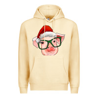 Pina Colada christmas pig with santa claus hat Premium Hoodie - RanaPortraitStore