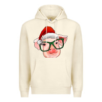 Sandshell christmas pig with santa claus hat Premium Hoodie - RanaPortraitStore