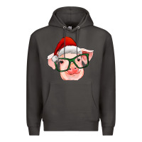 Smoke christmas pig with santa claus hat Premium Hoodie - RanaPortraitStore