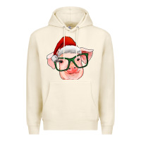Tofu christmas pig with santa claus hat Premium Hoodie - RanaPortraitStore