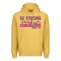 Antique Gold be strong and courageous Premium Hoodie - texasbilliewilder