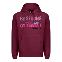 Burgundy be strong and courageous Premium Hoodie - texasbilliewilder