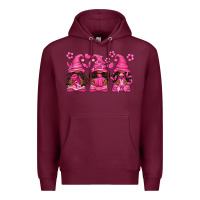 Burgundy breast cancer afro gnomies Premium Hoodie - texasbilliewilder