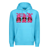 Ocean Blue breast cancer afro gnomies Premium Hoodie - texasbilliewilder
