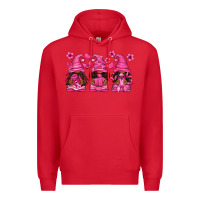 Red breast cancer afro gnomies Premium Hoodie - texasbilliewilder