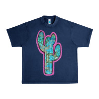 Navy Western Turquoise Cactus Urban Heavy Tee - RanaPortraitStore
