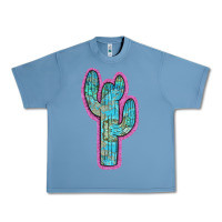 Pebble Blue Western Turquoise Cactus Urban Heavy Tee - RanaPortraitStore