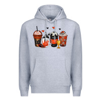 Heather Grey soccer coffee cups Premium Hoodie - Zillion Design Studio