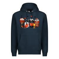 Navy soccer coffee cups Premium Hoodie - Zillion Design Studio