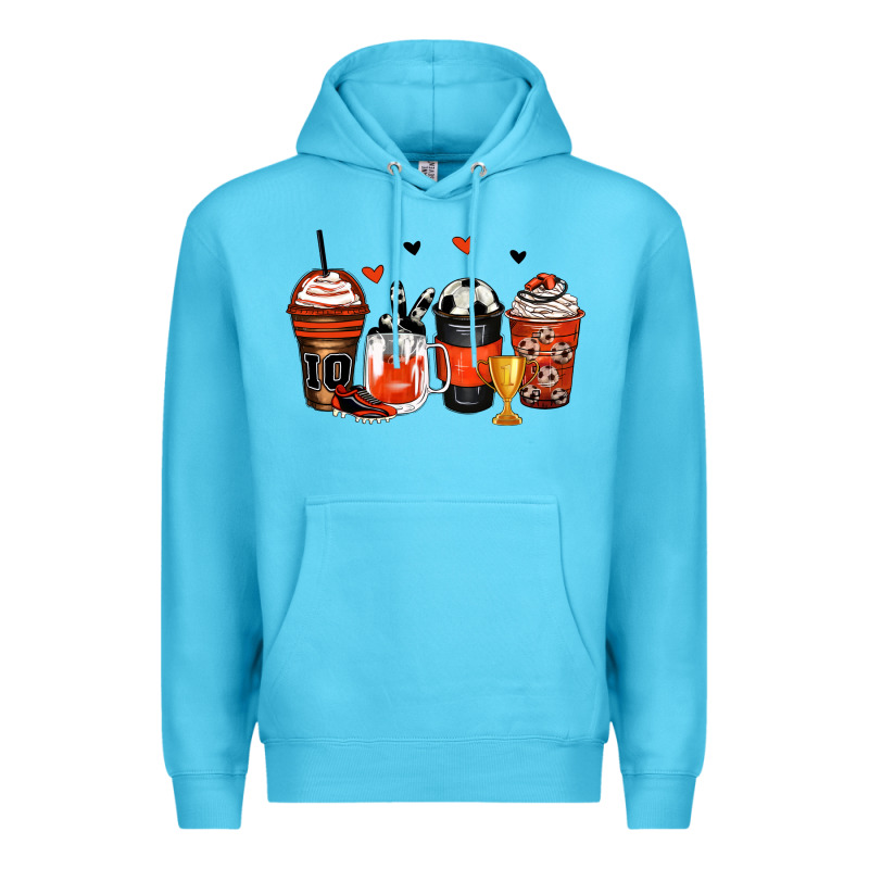Soccer Coffee Cups Premium Hoodie by Zillion Design Studio | Teevron