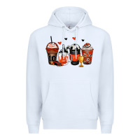 White soccer coffee cups Premium Hoodie - Zillion Design Studio