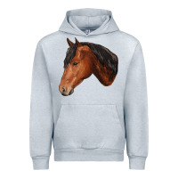 Heather Grey horse Urban Hoodie - RanaPortraitStore