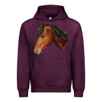 Mauve Wine horse Urban Hoodie - RanaPortraitStore