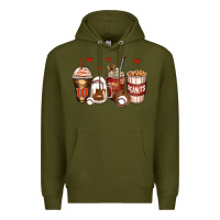 Army Green baseball coffee cups Premium Hoodie - Zillion Design Studio
