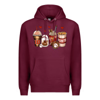 Burgundy baseball coffee cups Premium Hoodie - Zillion Design Studio