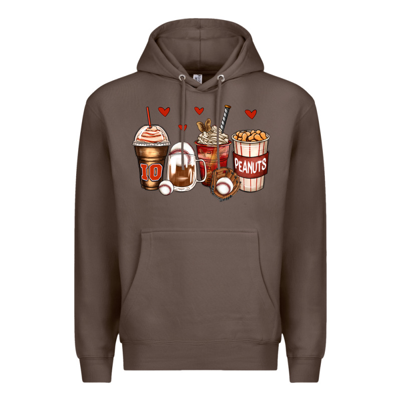 Baseball Coffee Cups Premium Hoodie by Zillion Design Studio | Teevron
