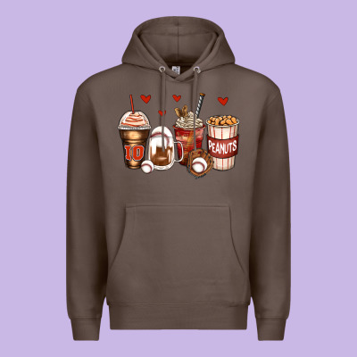 Baseball Coffee Cups Premium Hoodie Designed By Zillion Design Studio