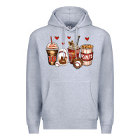 Heather Grey baseball coffee cups Premium Hoodie - Zillion Design Studio