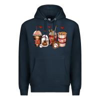 Navy baseball coffee cups Premium Hoodie - Zillion Design Studio