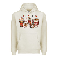 Oatmeal Heather baseball coffee cups Premium Hoodie - Zillion Design Studio