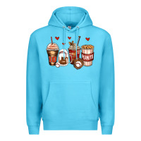 Ocean Blue baseball coffee cups Premium Hoodie - Zillion Design Studio