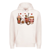 Pale Pink baseball coffee cups Premium Hoodie - Zillion Design Studio