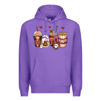 Purple baseball coffee cups Premium Hoodie - Zillion Design Studio