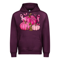 Mauve Wine Breast Cancer We Wear Pink with Pumpkin and Ribbon Urban Hoodie - texasbilliewilder