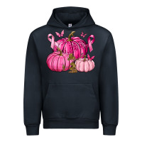 Navy Breast Cancer We Wear Pink with Pumpkin and Ribbon Urban Hoodie - texasbilliewilder