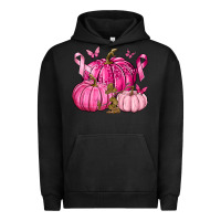 Pigment Black Breast Cancer We Wear Pink with Pumpkin and Ribbon Urban Hoodie - texasbilliewilder