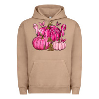 Pigment Burro Breast Cancer We Wear Pink with Pumpkin and Ribbon Urban Hoodie - texasbilliewilder