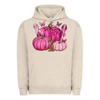 Pigment French Oak Breast Cancer We Wear Pink with Pumpkin and Ribbon Urban Hoodie - texasbilliewilder