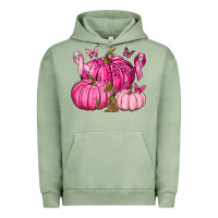 Pigment Oil Green Breast Cancer We Wear Pink with Pumpkin and Ribbon Urban Hoodie - texasbilliewilder
