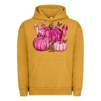 Pigment Peanut Butter Breast Cancer We Wear Pink with Pumpkin and Ribbon Urban Hoodie - texasbilliewilder