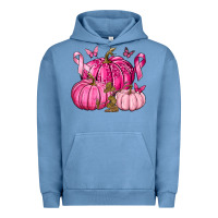 Pigment Pebble Blue Breast Cancer We Wear Pink with Pumpkin and Ribbon Urban Hoodie - texasbilliewilder