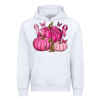 White Breast Cancer We Wear Pink with Pumpkin and Ribbon Urban Hoodie - texasbilliewilder